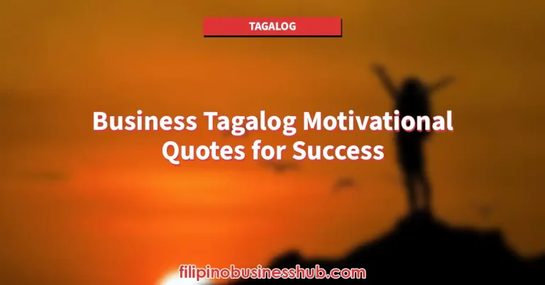 Business Tagalog Motivational Quotes for Success