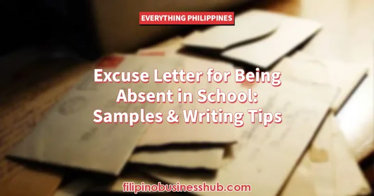 Excuse Letter for Being Absent in School