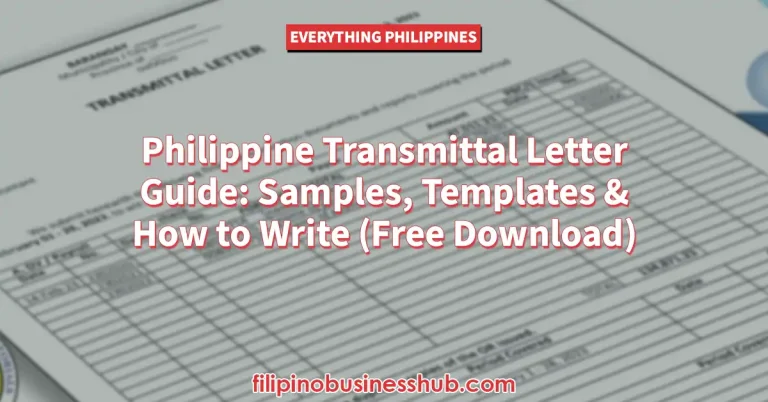 Philippine Transmittal Letter Guide