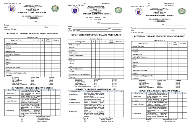 Form 138 Sample 4