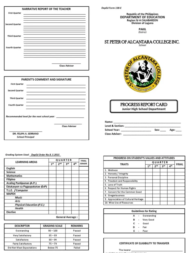 Form 138 Sample 6