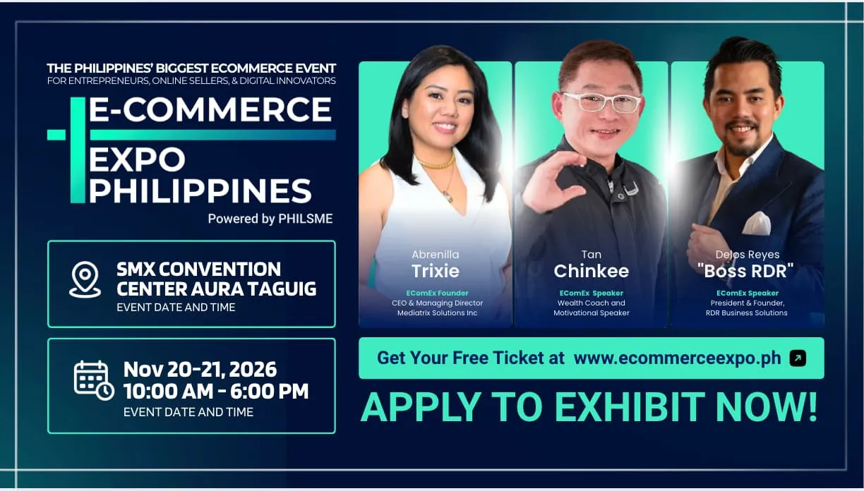 E-Commerce Expo Philippines (ECOMEX), powered by PHILSME and organized by MediaTrix Solutions Inc., officially launched its nationwide campaign for the country's biggest expo, conference, and networking event for entrepreneurs, online sellers, and digital innovators. ECOMEX 2026 will be held on November 20–21, 2026 at SMX Convention Center Aura, Taguig.