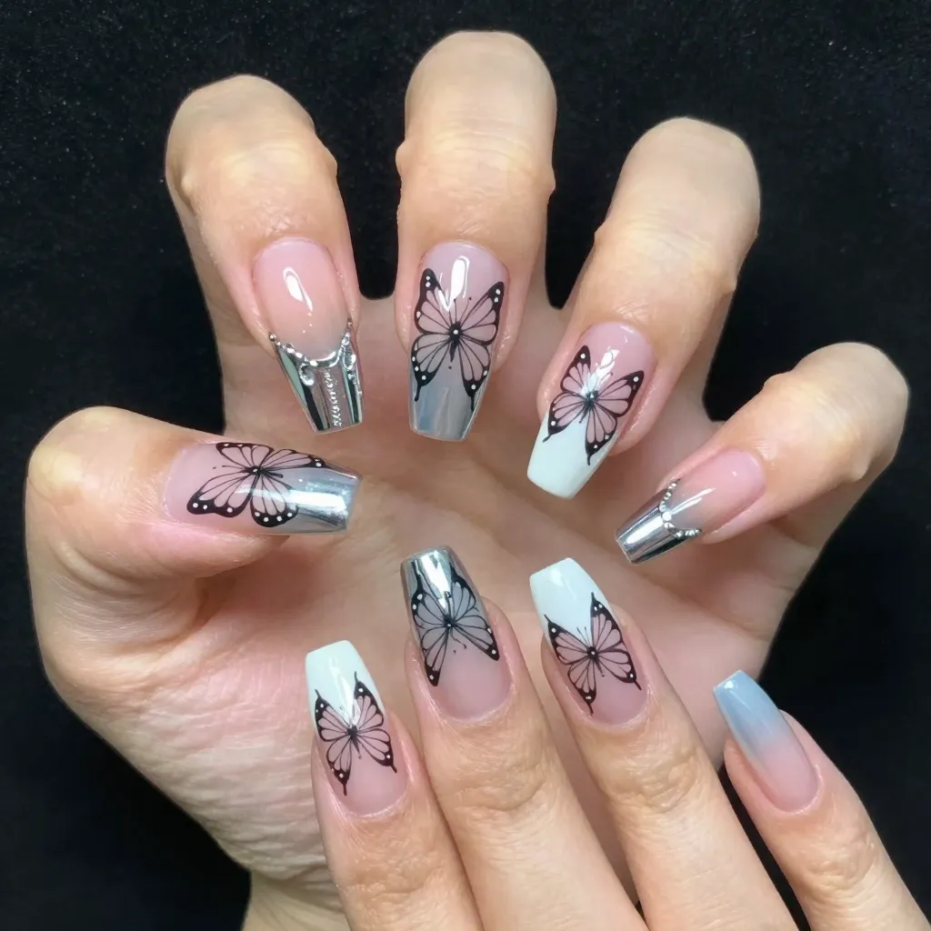 11. Butterfly Nail Extensions