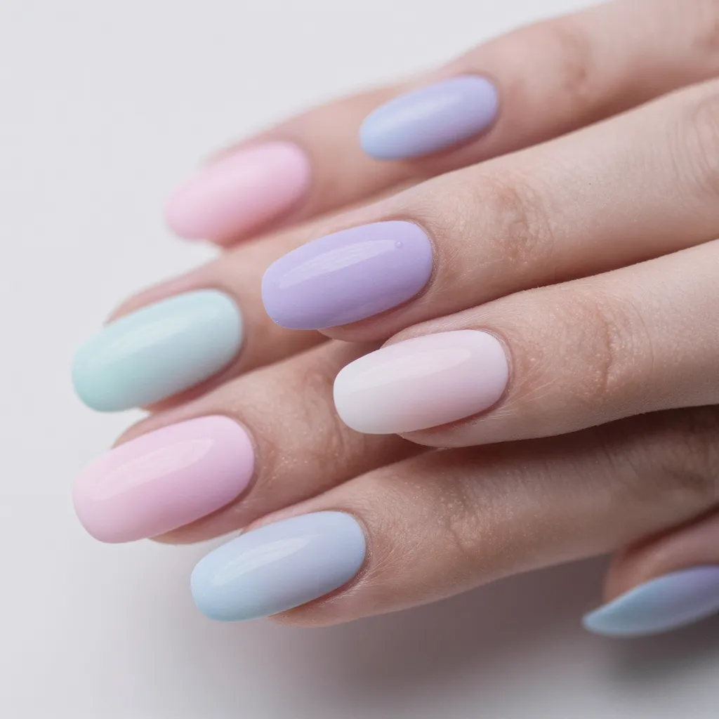 16. Pastel Nail Extensions