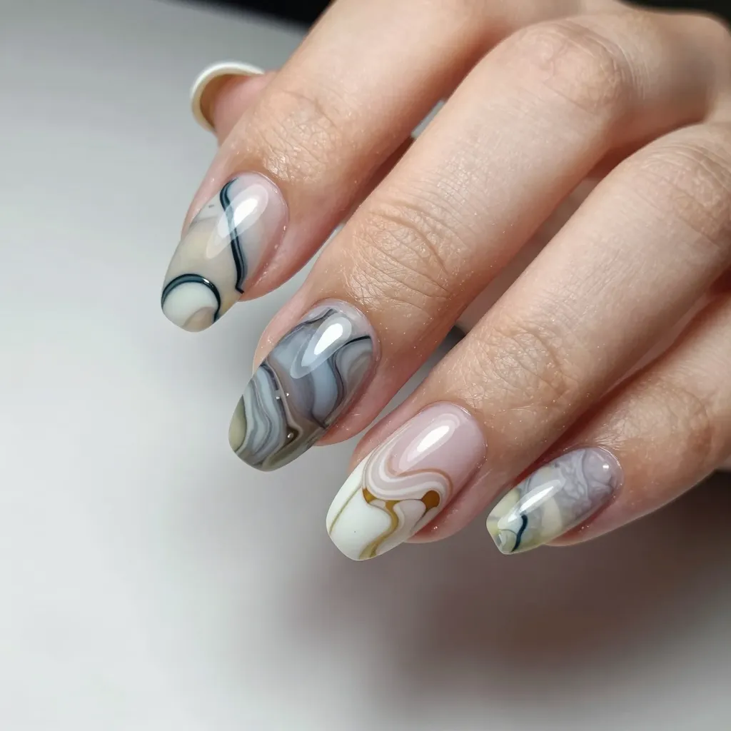7. Marble Nail Extensions