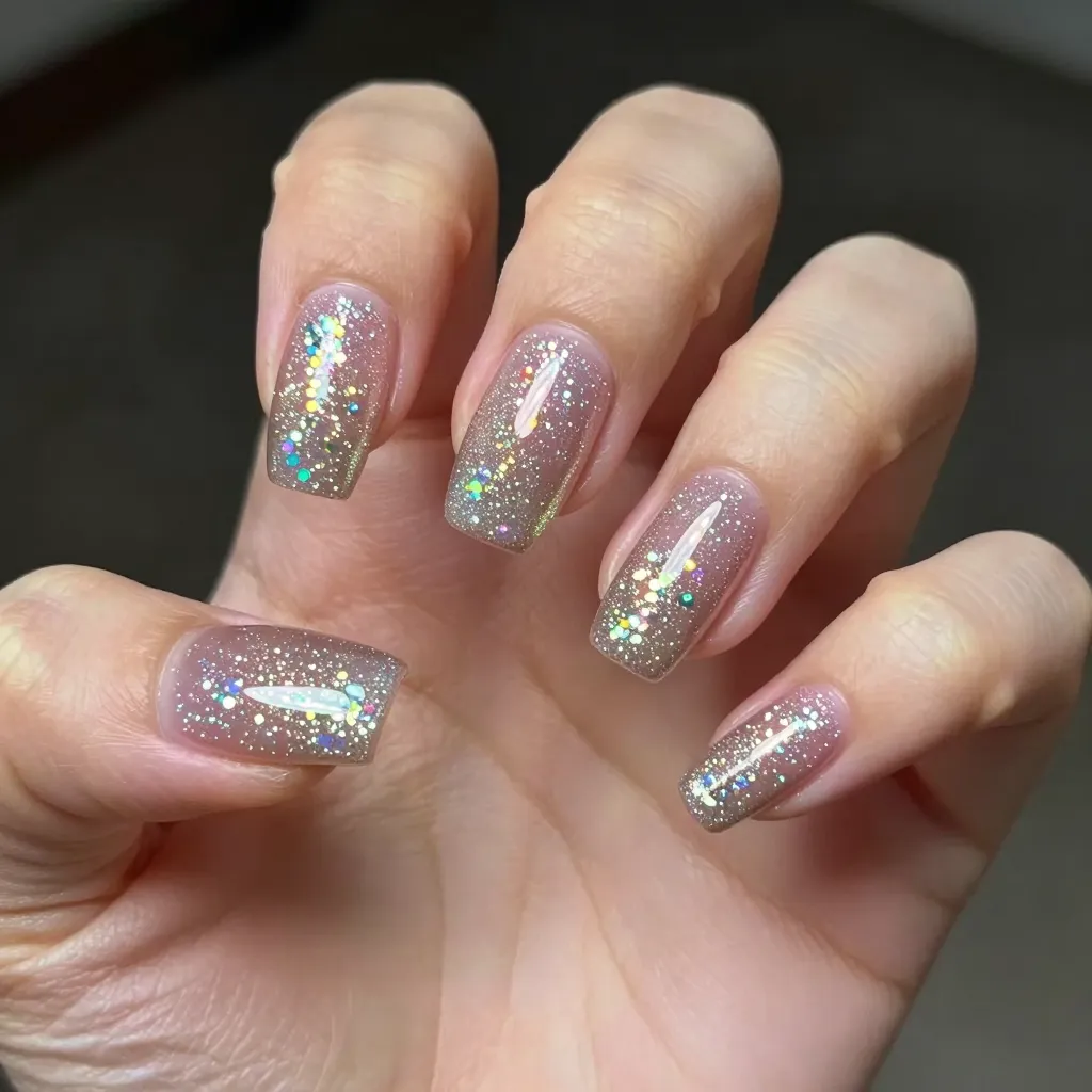 9. Encapsulated Glitter Nails